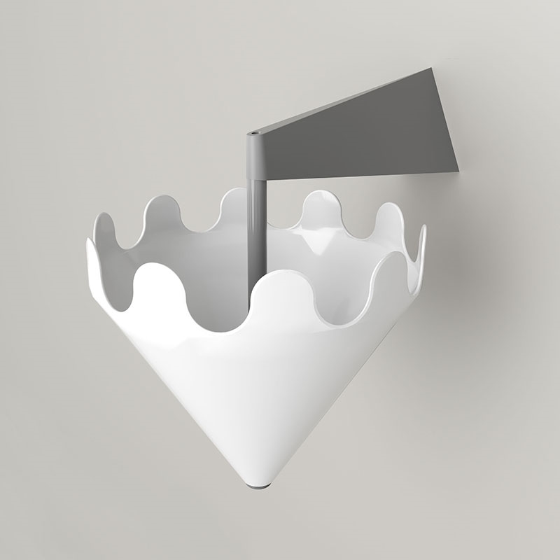 Fiocco gloss white - wall bracket matt grey 1