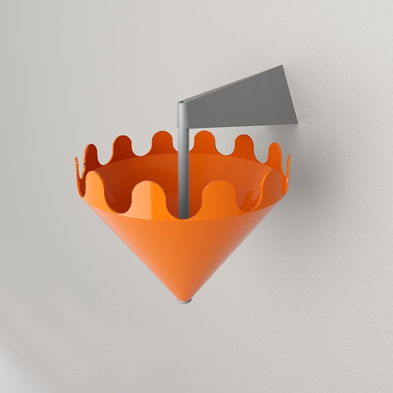 Fiocco gloss orange - wall bracket matt grey 1