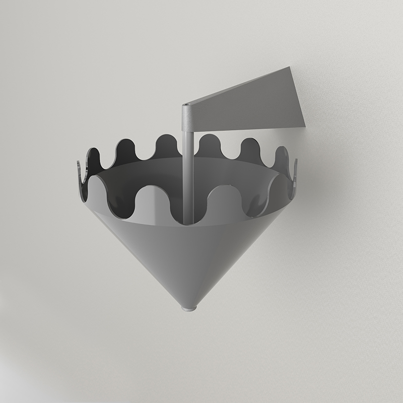Fiocco grigio lucido - supporto a parete grigio opaco 1