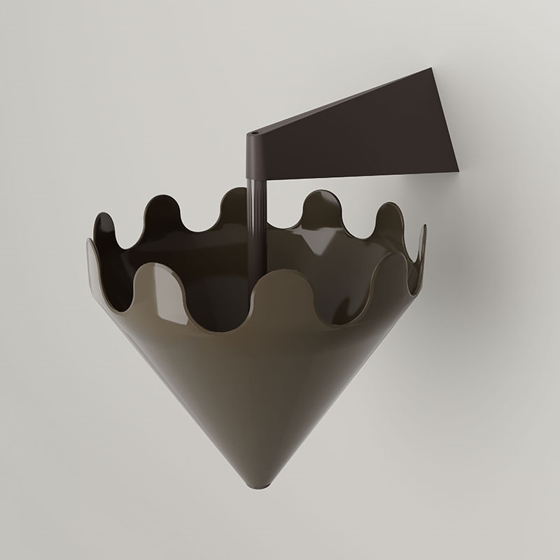 Fiocco wall-mounted coat stand gloss brown - wall bracket matt brown 1