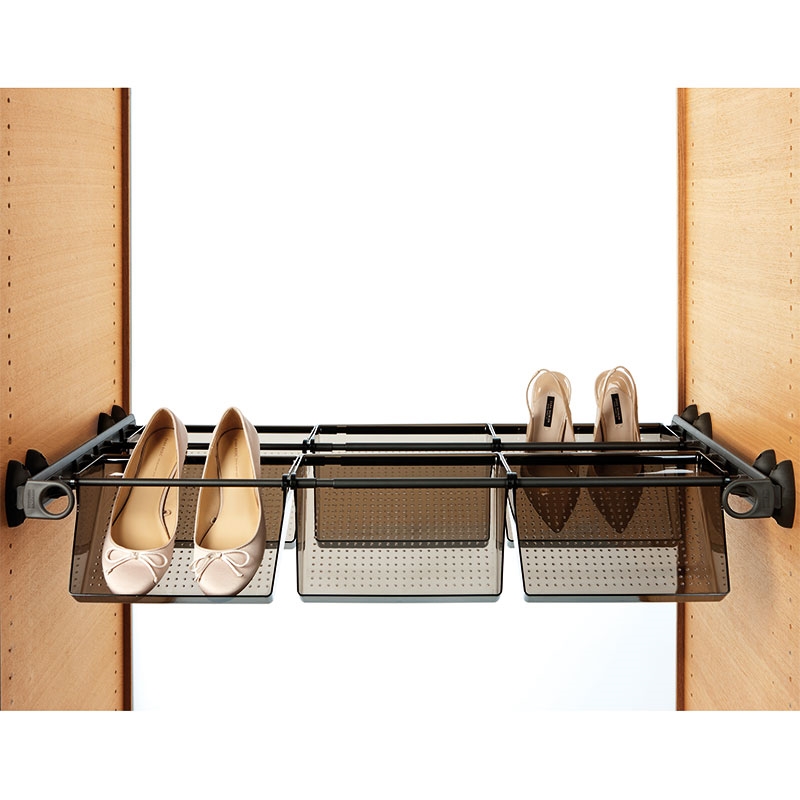 Plus - Shoe rack 6V - brown - brown - transparent polycarbonate 1