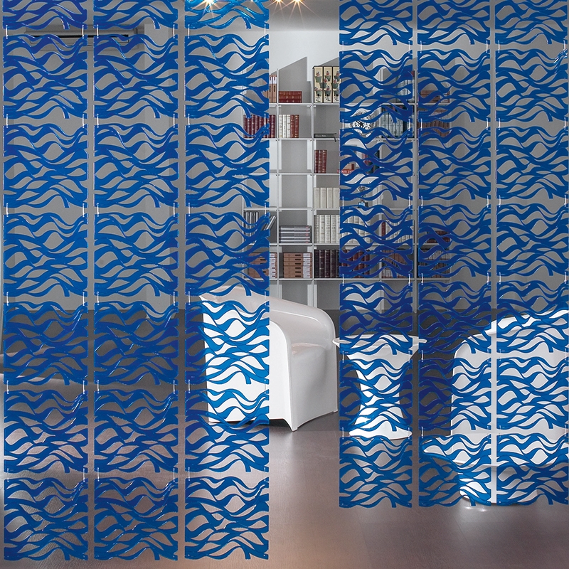 VedoNonVedo Onda dekoratives Element zur Einrichtung und Teilung von Räumen - blau transparent 2