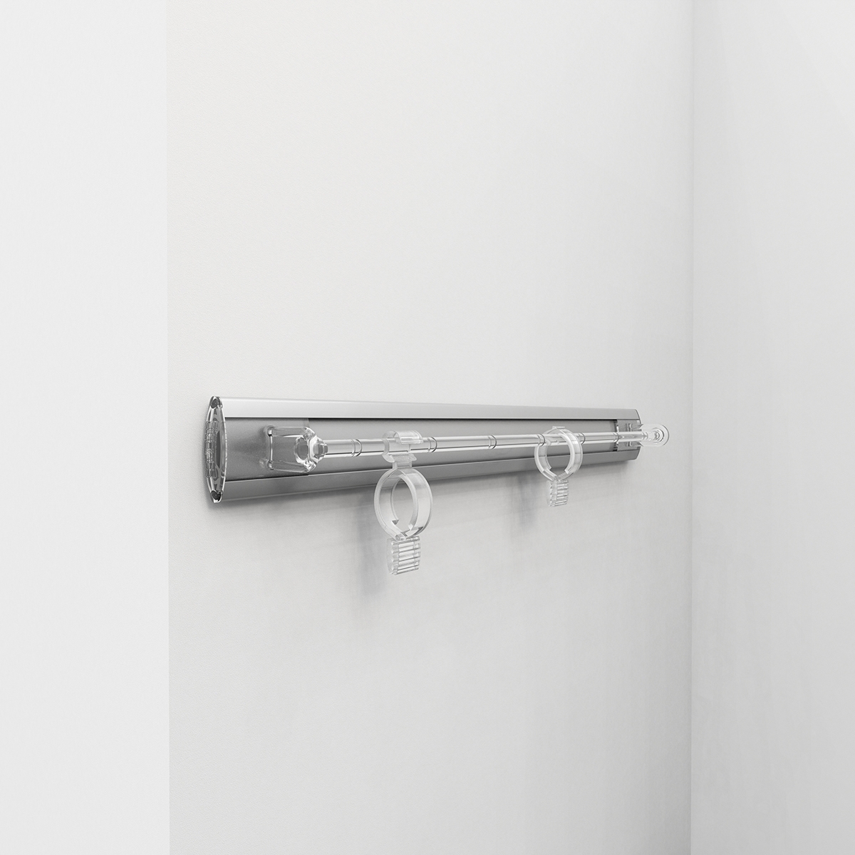 Fixed scarf rack - transparent-bright aluminium 1