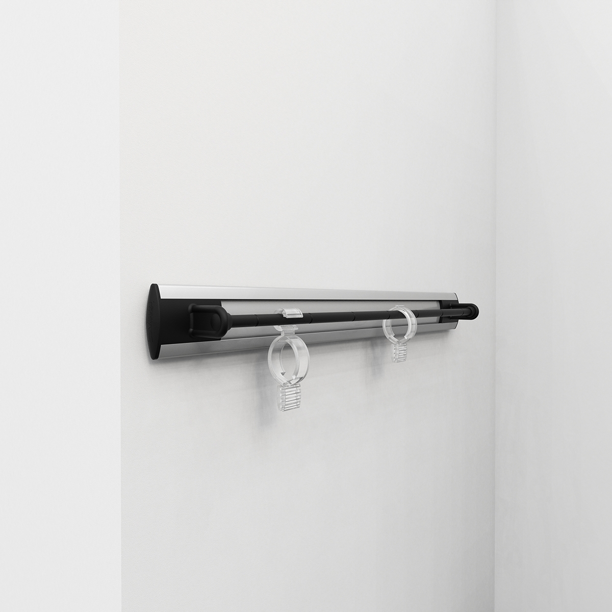 Fixed scarf rack - black-satin aluminium 1