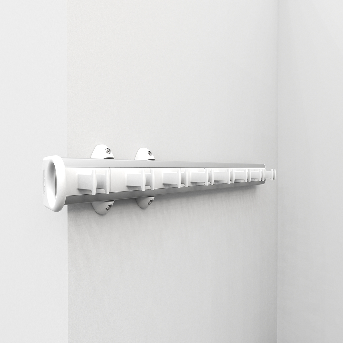 Pull-out belt rack - white-bright aluminium 1
