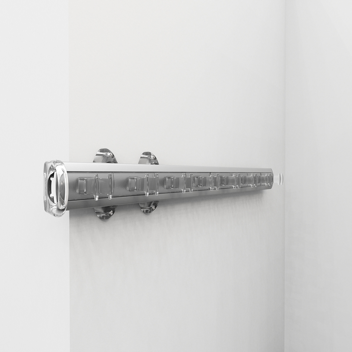 Pull-out belt rack - transparent-bright aluminium 1