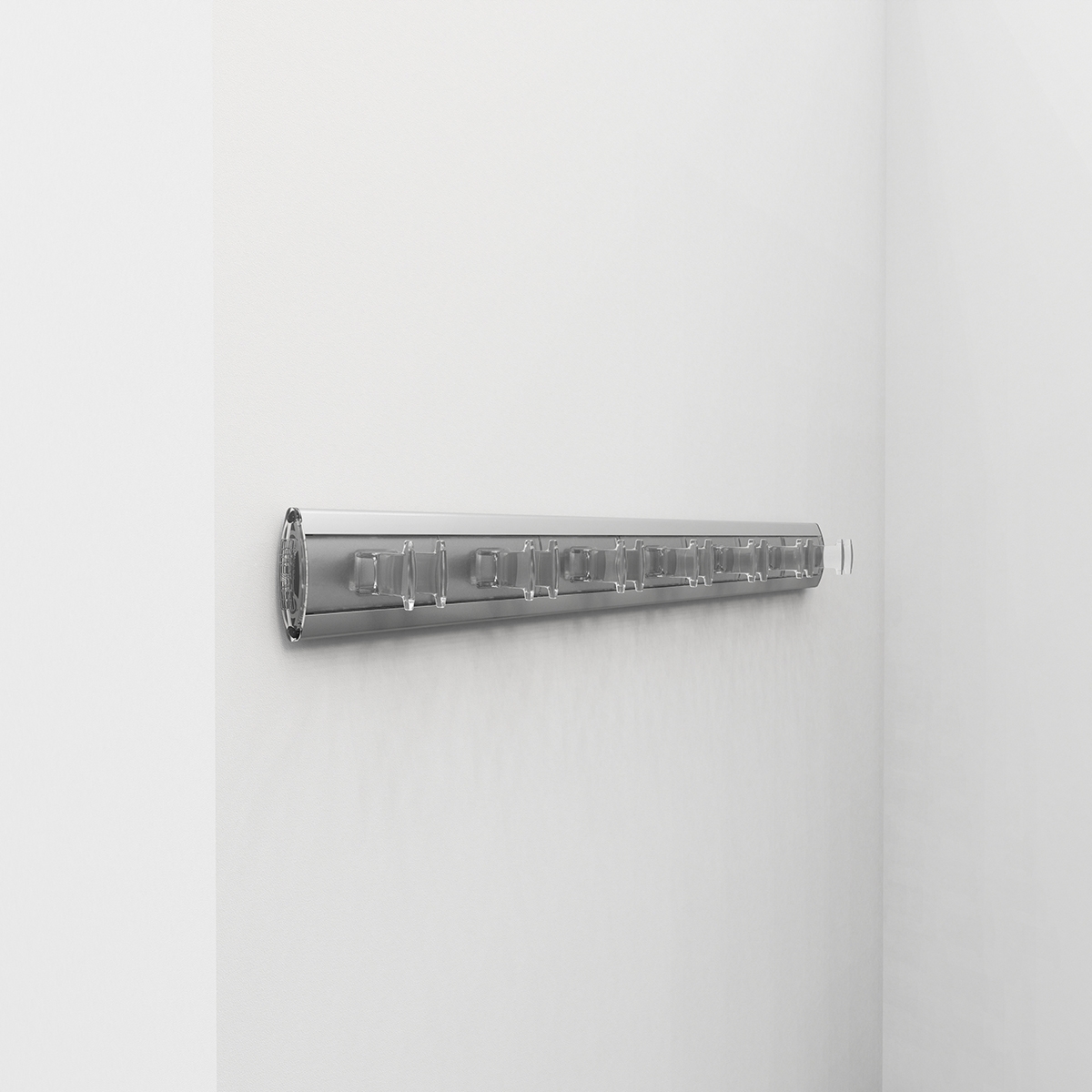 Fixed belt rack - transparent-bright aluminium 1