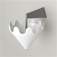 Fiocco bianco lucido - supporto a parete grigio opaco 1