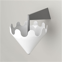 Fiocco gloss white - wall bracket matt grey 1