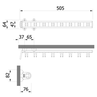 Pull-out tie rack - 32 hooks - transparent-bright aluminium 4