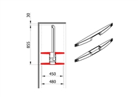 Set di 4 supporti per tamburato interasse 450/480 mm per Servetto 2004 - nero 3