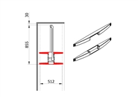 Set von 4 Halterungen für furnierte Schrankschultern 512 mm - schwarz 1