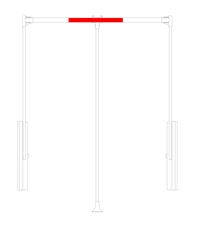 Central tube cm 86 chrome plated (extension cm 119-145) 1