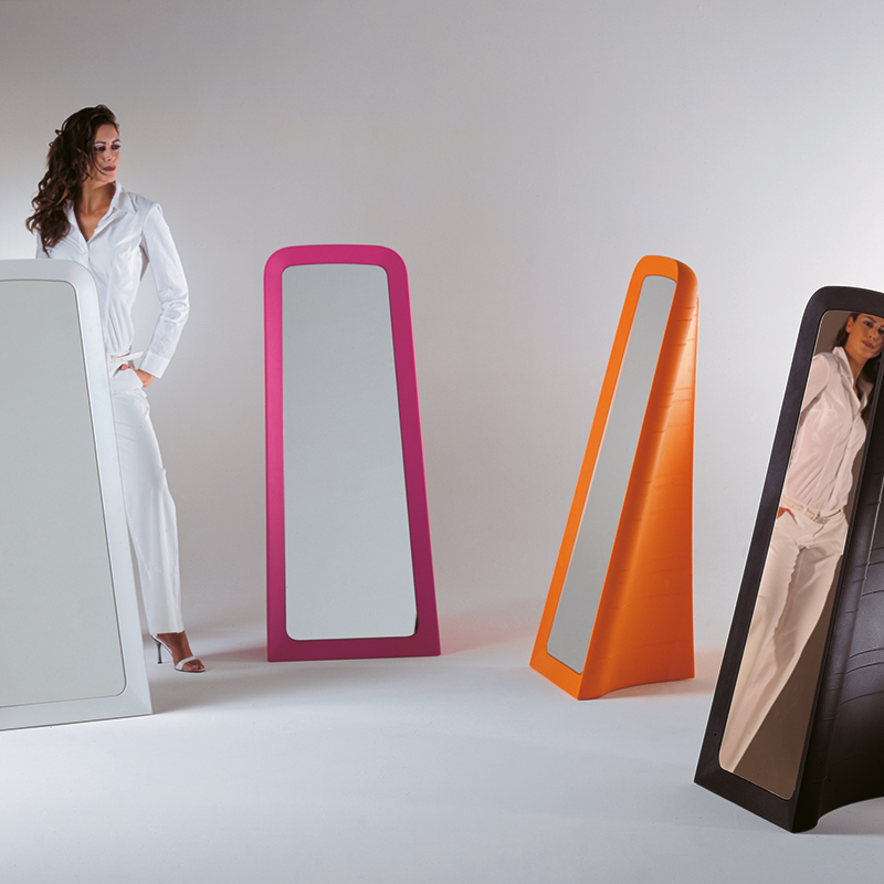 Specchio Da Parete A-WYZ Modello 3020, Colore Arancione, Design Moderno, Attenzione: Fragile - 4