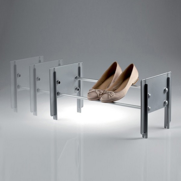 Cip stackable shoe rack grey - satin aluminium