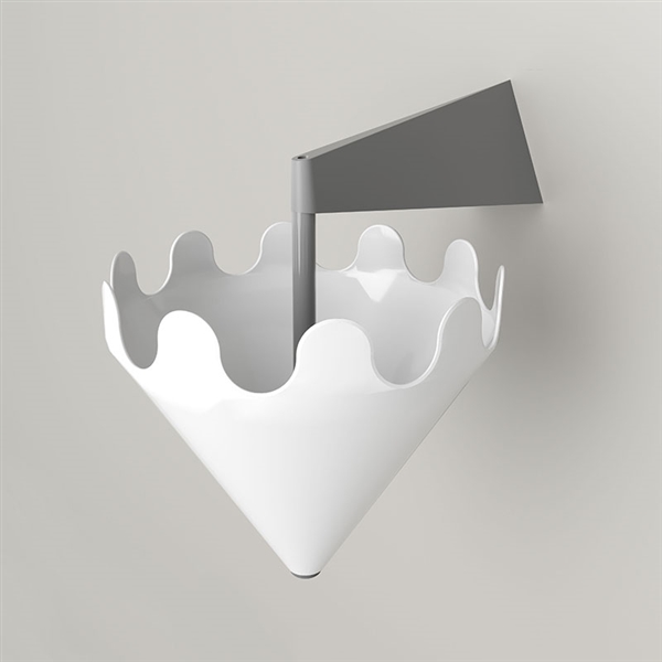 Fiocco gloss white - wall bracket matt grey