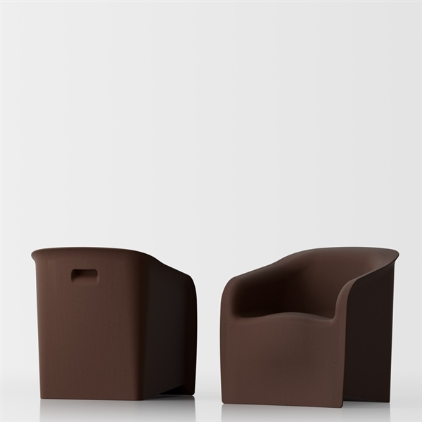 Lady design armchair - brown