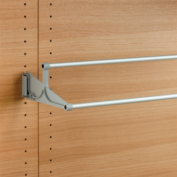 Tac - extendable wall-mounted shoe rack - grey-satin aluminium