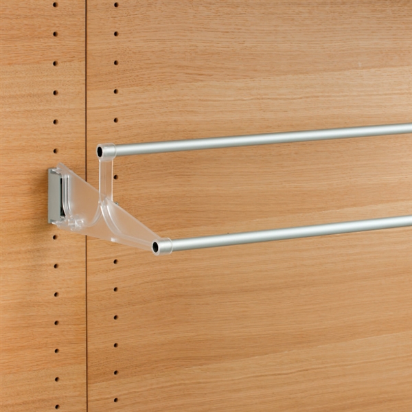 Tac - extendable wall-mounted shoe rack - transparent-satin aluminium