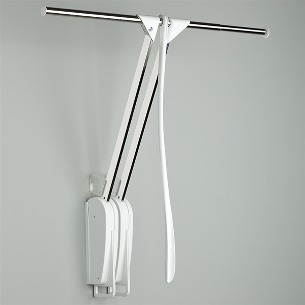 Otto Closet Pro Wall-mounted pull down rail - white-chrome plated