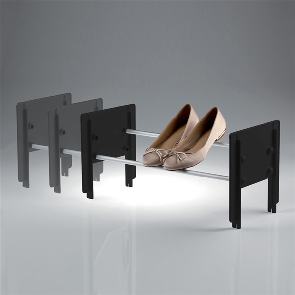 Cip stackable shoe rack black - satin aluminium