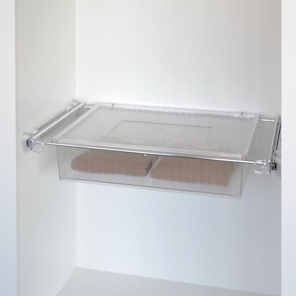 Roomy drawer box - transparent - bright aluminium - transparent polycarbonate