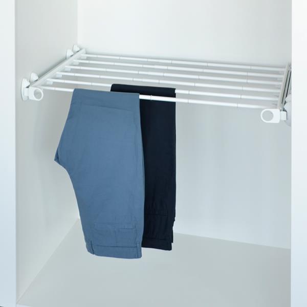 Pull-out width adjustable trousers rack white - white