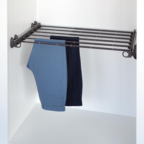 Pull-out width adjustable trousers rack brown - brown