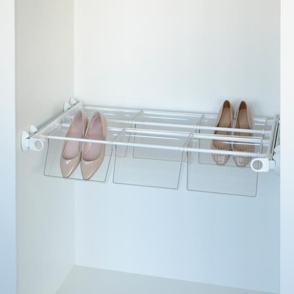 Plus - Shoe rack 6V - white - white - transparent polycarbonate