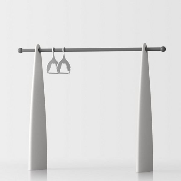 Atelier free-standing coat stand - white