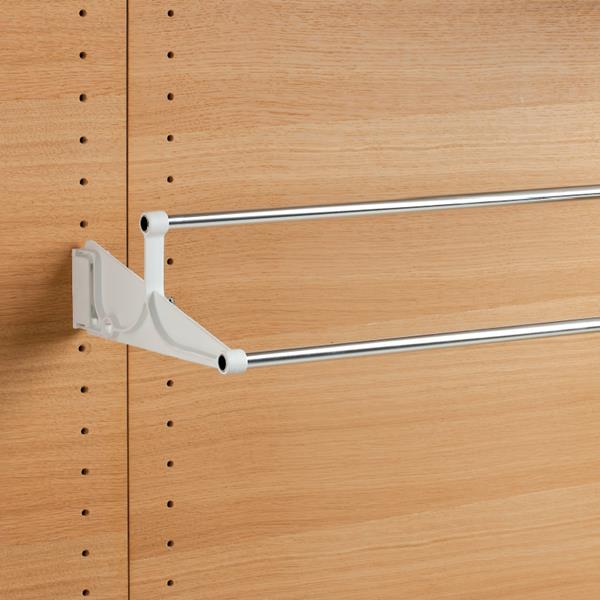 Tac - extendable wall-mounted shoe rack - white-bright aluminium