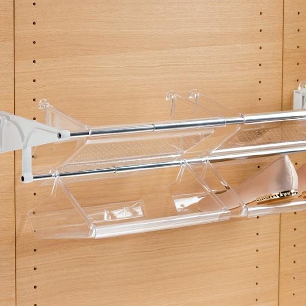 Tac Porte-chaussures extensible avec 4 bacs  - blanc-aluminium brillant